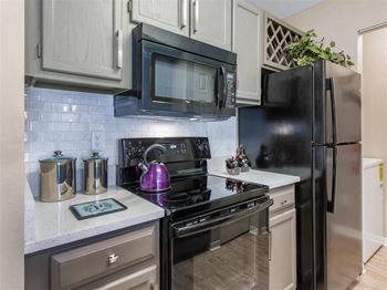 Black kitchen appliances